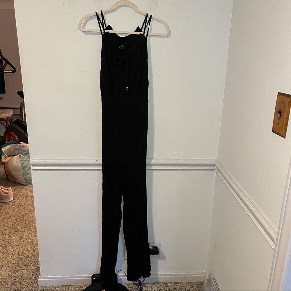 Zara Black Sleeveless Jumpsuit Size Small